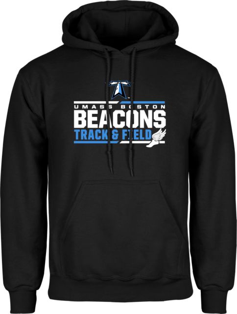 UMass Boston Fleece Hoodie Beacons Track and Field Stacked - ONLINE ONLY