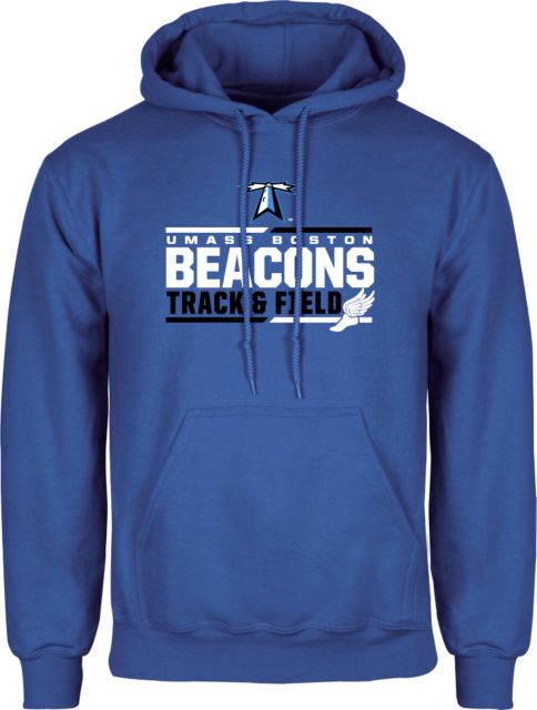 UMass Boston Fleece Hoodie Beacons Track and Field Stacked - ONLINE ONLY